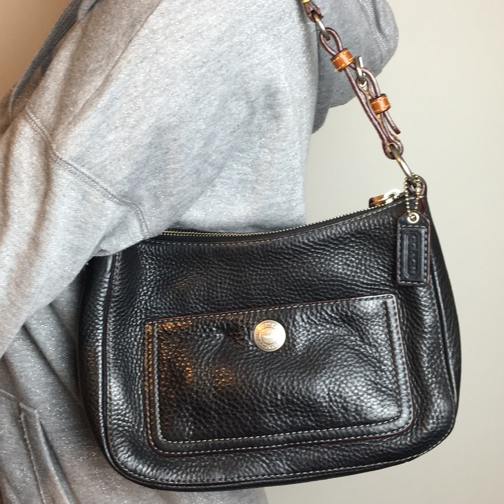 Coach Chelsea Black Pebbled Leather Small Hobo Bag